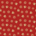 Christmas Orange Holiday seamless pattern background