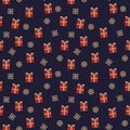 Christmas Orange Holiday seamless pattern background