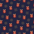 Christmas Orange Holiday seamless pattern background