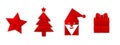 Christmas origami icons - vector Royalty Free Stock Photo