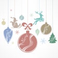 Christmas ornament decoration on white Royalty Free Stock Photo