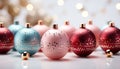 Christmas ornament decoration, winter celebration, shiny sphere, snow illuminated generated by AI Royalty Free Stock Photo