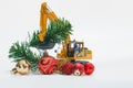 Christmas ornament and Excavator Crawler .