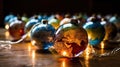 Christmas ornament glass bauble decoration globe planet earth. Globe Christmas ornament web banner Royalty Free Stock Photo