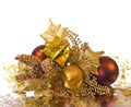 Christmas ornament - golden branch Royalty Free Stock Photo