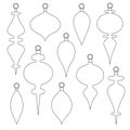 Christmas ornament outline shapes clipart