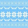 Christmas ornament pattern, blue nordic style