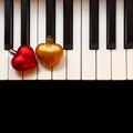 Christmas ornament on piano Royalty Free Stock Photo