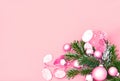 Christmas ornament pink decoration pine tree branches