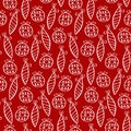 Christmas Ornament seamless pattern. Cute red and white New Year doodles. Hand drawn Christmas balls Royalty Free Stock Photo