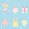 Christmas ornament set - pastel Royalty Free Stock Photo