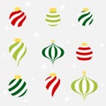 Christmas ornament set - colorful Royalty Free Stock Photo