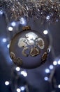 Christmas ornament with silver flower Royalty Free Stock Photo