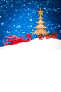 Christmas ornament in snow on glitter background Royalty Free Stock Photo