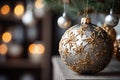 a christmas ornament with snowflake decorations on it