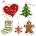 Christmas ornament tag collection Royalty Free Stock Photo