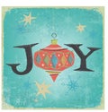 Retro Christmas Ornament Word Joy