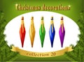 Christmas ornaments. Collection of decorative icicles