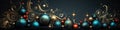 Christmas Ornaments in Dark Teal and Dark Red: Bold and Vibrant Holiday Background AI Generated