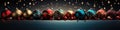 Christmas Ornaments in Dark Teal and Dark Red: Bold and Vibrant Holiday Background AI Generated