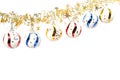 Christmas ornaments in the form of spheres and a tinsel Royalty Free Stock Photo