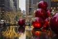 Christmas Ornaments in a Fountain NYC