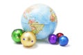 Christmas Ornaments and Globe Royalty Free Stock Photo