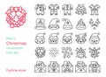 Christmas ornaments and icon set