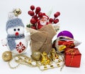 Christmas ornaments isolated white background Royalty Free Stock Photo