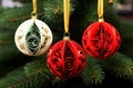 Christmas ornaments paper quilling craft, colorful Christmas baubles