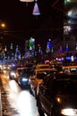 Christmas ornaments on Romanian boulevard