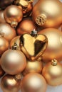 Christmas ornaments: 50 shades of gold Royalty Free Stock Photo