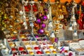 Christmas ornaments market stall