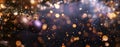 Christmas ornaments with sparkling festive bokeh