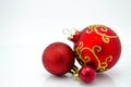 Christmas ornaments - three red balls Royalty Free Stock Photo