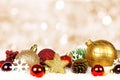 Christmas ornaments with twinkling background Royalty Free Stock Photo