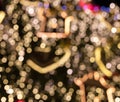 Christmas outdoor decorations turned into a nice shining bokeh background