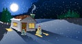 Christmas Outdoor Night View Royalty Free Stock Photo