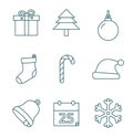 Christmas outline icons