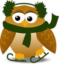 Christmas owl in santa hat Royalty Free Stock Photo