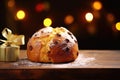 Christmas panettone cake with chocolate chips