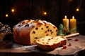 Christmas panettone cake with chocolate chips