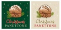Christmas Panettone cake vintage card poster