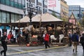 Christmas panorama of Berlin street. Christmas decoration on the street.