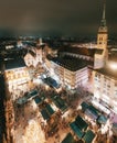 Christmas panorama of Marienplatz at night, Munich