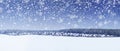 Christmas panorama of snowy morning Royalty Free Stock Photo
