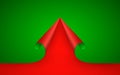 Christmas paper background curled corner, vector