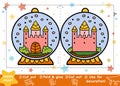 Christmas Paper Crafts for children, Snowball with a castle
