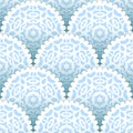 Christmas paper doilies snowflakes seamless pattern in blue and white, vector