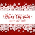 Christmas paper snowflakes border on red background for Your winter holiday design Royalty Free Stock Photo